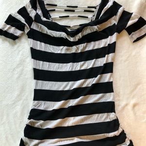 Rue 21 striped cowl-neck‎ tee size S
